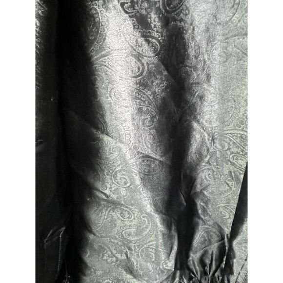 Rafael Jacket womens small black/pink floral reversible full zip Silky Retro Vtg - Picture 6 of 6